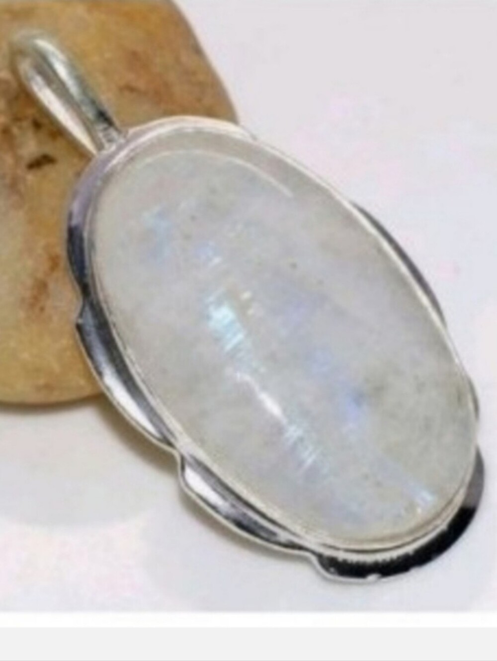 Rainbow Moonstone Gemstone Jewelry 925 Sterling Silver Handmade Pendant Necklace